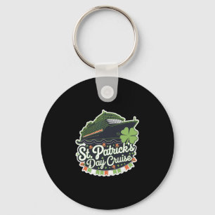 St Patrick's Day Cruise Ship Cruising Shamrock Iri Keychain