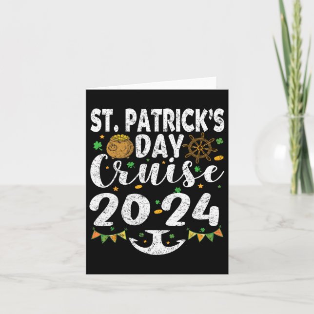 St Patricks Day Cruise Ship Squad 2024 Funny Famil Card (Front)