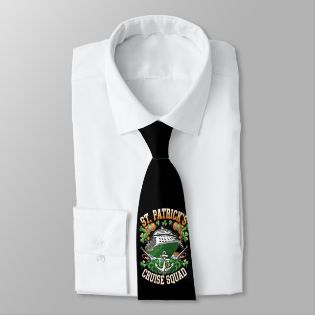 St Patrick's Day Cruise Squad 2025 Family Matching Neck Tie (Tied)