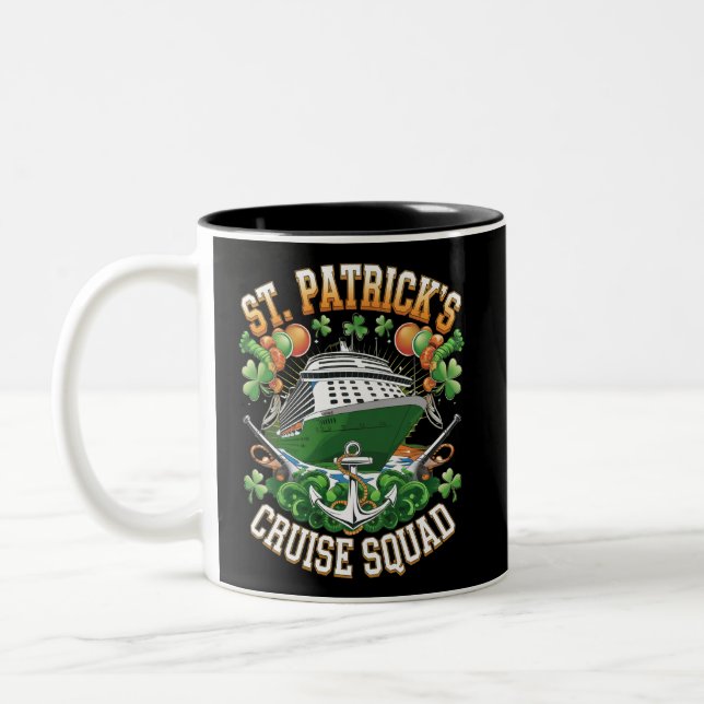 St Patrick's Day Cruise Squad 2025 Family Matching Two-Tone Coffee Mug (Left)