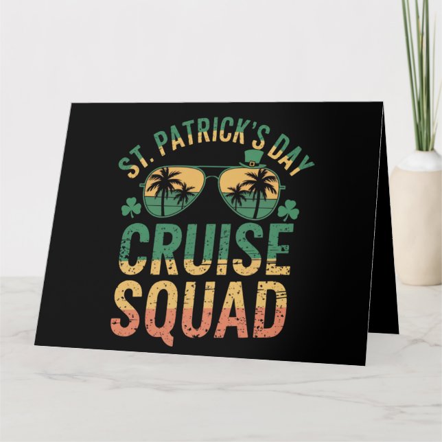 St Patrick's Day Cruise Squad Funny Family Matchin Card (Front)