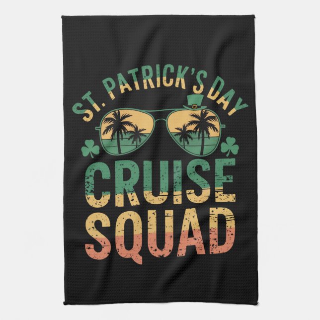 St Patrick's Day Cruise Squad Funny Family Matchin Kitchen Towel (Vertical)