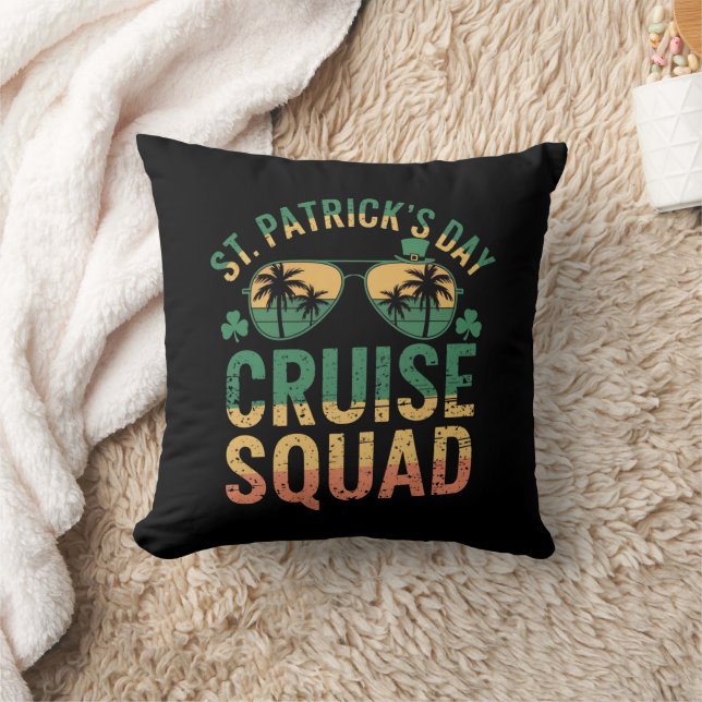 St Patrick's Day Cruise Squad Funny Family Matchin Throw Pillow (Blanket)