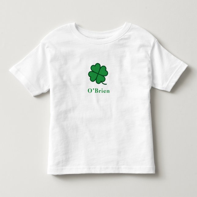 St. Patrick's Day | Custom Name Clover Design Toddler T-shirt (Front)