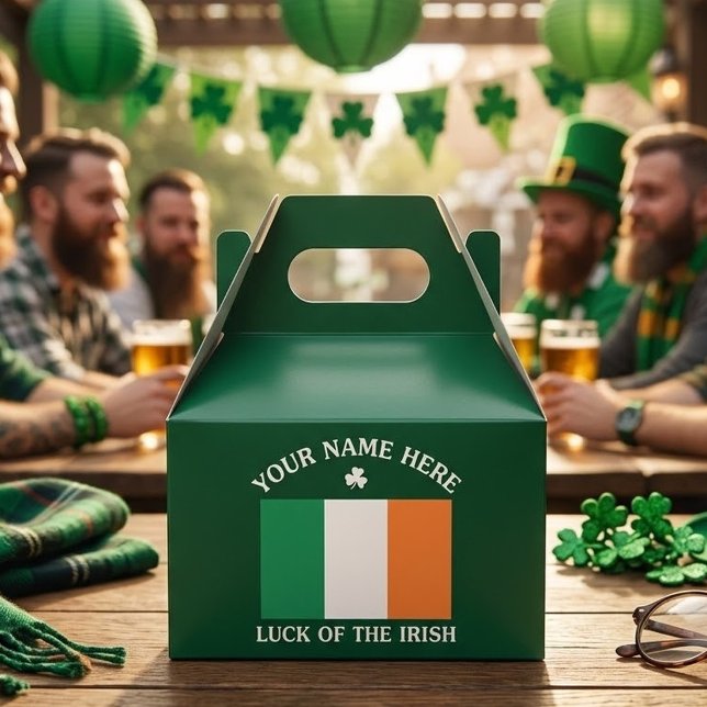 St Patrick's Day Custom Name Irish Shamrock Gift Favor Boxes (Creator Uploaded)
