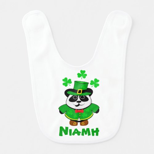 St Patricks Day Cute Bear Baby Bib