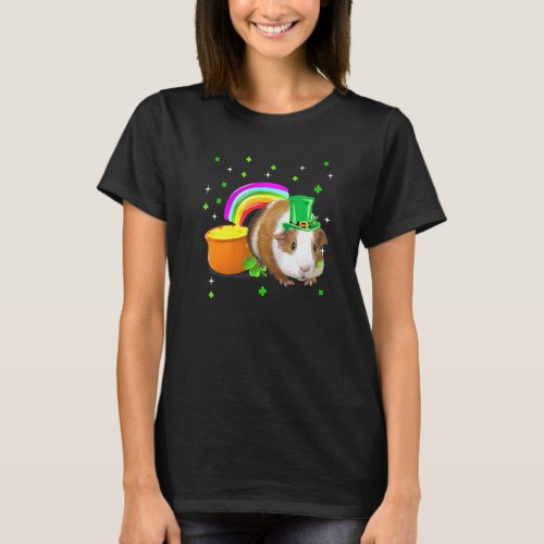 St Patricks Day Cute Guinea Pig Irish Shamrock T_Shirt