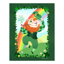 St. Patrick's Day Cute Leprechaun Art Print
