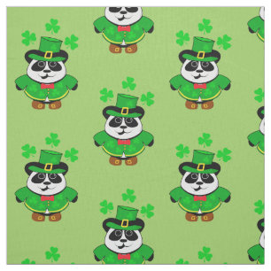 St Patricks Day Cute Leprechaun Bear Fabric