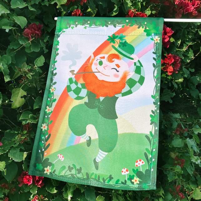 St. Patrick's Day Cute Leprechaun Garden Flag (Creator Uploaded)