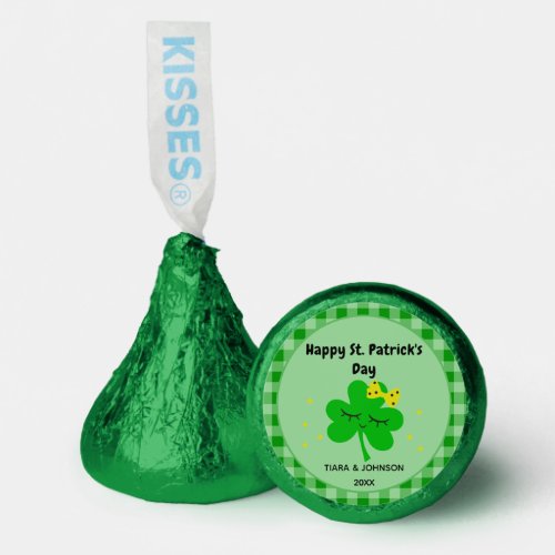 St Patricks Day Cute Lucky Clover Personalized H Hersheys Kisses