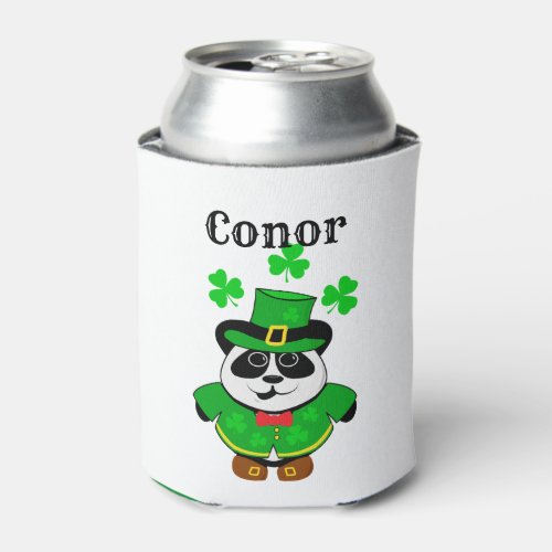 St Patricks Day Cute Panda Bear Personalised Can Cooler