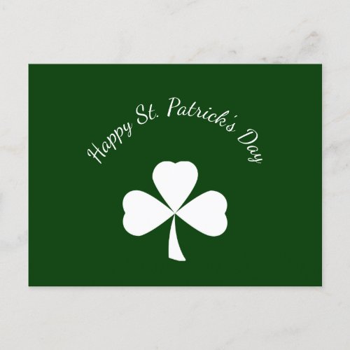  St Patricks Day Cute Shamrock Green Holiday Postcard