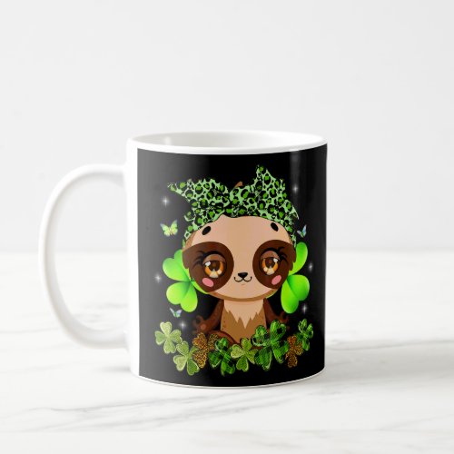 St Patricks Day Cute Sloth Kids Green Shamrock Gi Coffee Mug