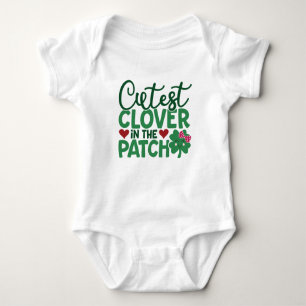 St. Patricks Day Cutest Clover in the Patch Girls Baby Bodysuit