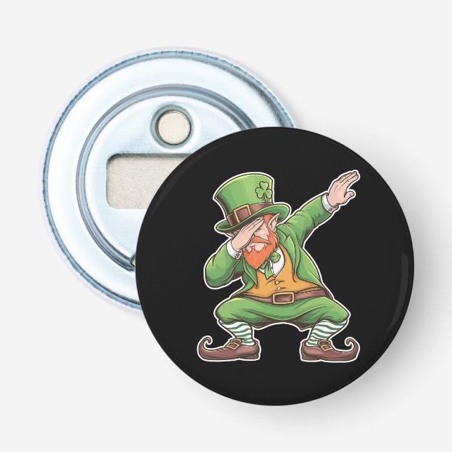 St Patricks Day Dab Dabbing Leprechaun In Green  Bottle Opener (Front)