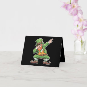 St Patricks Day Dab Dabbing Leprechaun In Green  Card