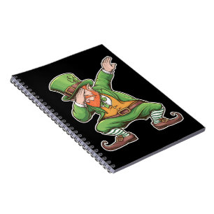 St Patricks Day Dab Dabbing Leprechaun In Green Notebook
