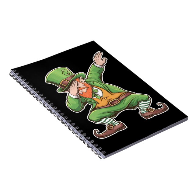 St Patricks Day Dab Dabbing Leprechaun In Green  Notebook (Right Side)