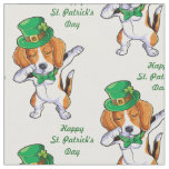 St. Patrick&#39;s Day Dabbing Beagle Fabric