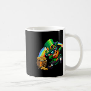 St Patricks Day Dabbing Bitcoin Rainbow Leprechaun Coffee Mug