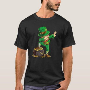 St Patricks Day Dabbing Leprechaun Boys Kids Men D T-Shirt