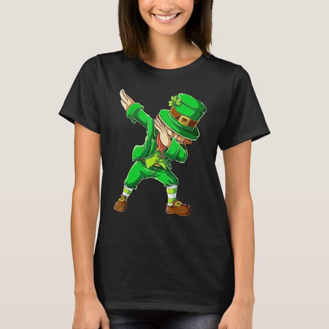 St Patricks Day Dabbing Leprechaun Boys Men Dab Da T-Shirt (Front)