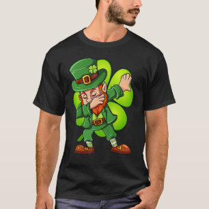 St Patricks Day Dabbing Leprechaun Clover Boys Gir T-Shirt