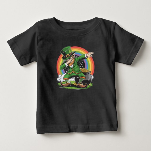 St Patricks Day Dabbing Leprechaun Dab Dance  Baby T-Shirt (Front)
