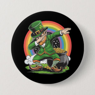St Patricks Day Dabbing Leprechaun Dab Dance  Button