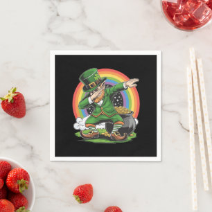St Patricks Day Dabbing Leprechaun Dab Dance  Napkins
