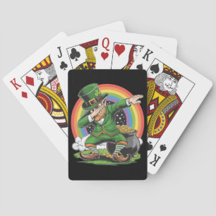 St Patricks Day Dabbing Leprechaun Dab Dance  Poker Cards