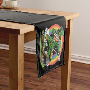 St Patricks Day Dabbing Leprechaun Dab Dance Short Table Runner