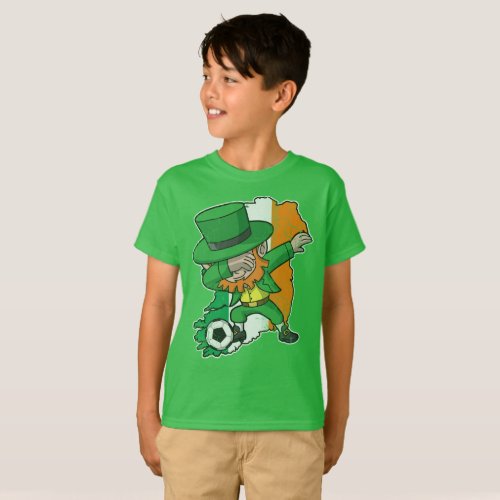 St Patricks Day Dabbing Leprechaun Soccer  Irish T_Shirt