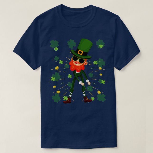 St Patricks Day Dabbing Leprechaun T-Shirt (Design Front)