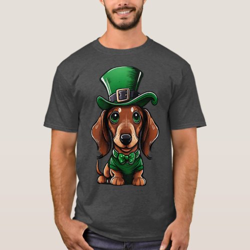 St Patricks Day Dachshund 17 March Wiener Dog T_Shirt
