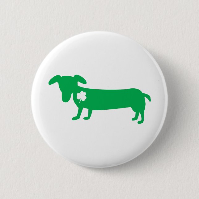 St. Patrick's Day Dachshund Button (Front)