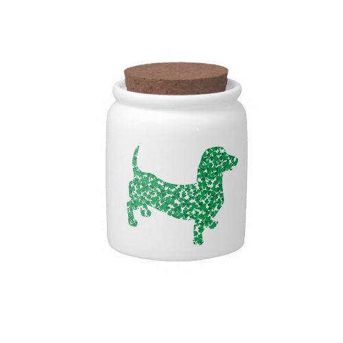 St Patricks Day Dachshund Candy Jar