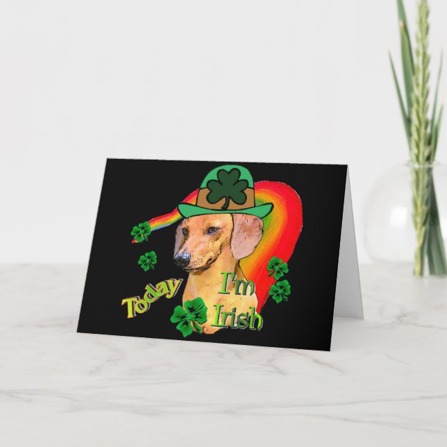 St. Patrick's Day Dachshund Card (Front)