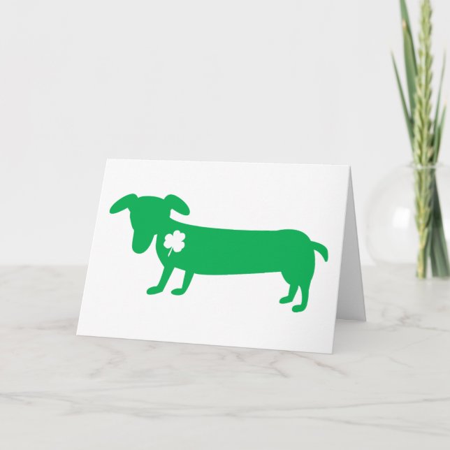 St. Patrick's Day Dachshund Card (Front)