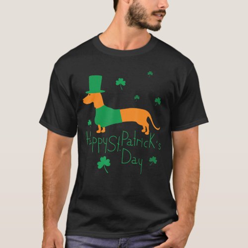 St Patricks Day Dachshund Doxie Wiener T_Shirt