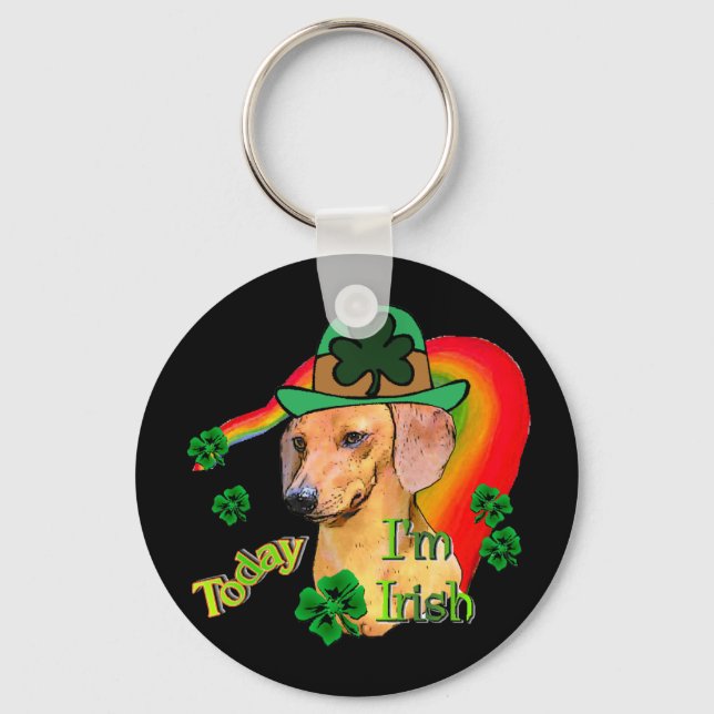 St. Patrick's Day Dachshund Keychain (Front)