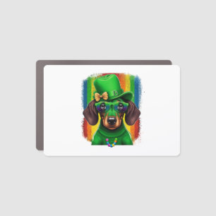 St. Patricks Day Dachshund Wiener Dog Shamrock  Car Magnet