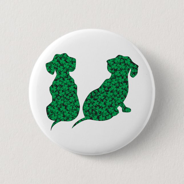 St. Patrick's Day Dachshunds Button (Front)