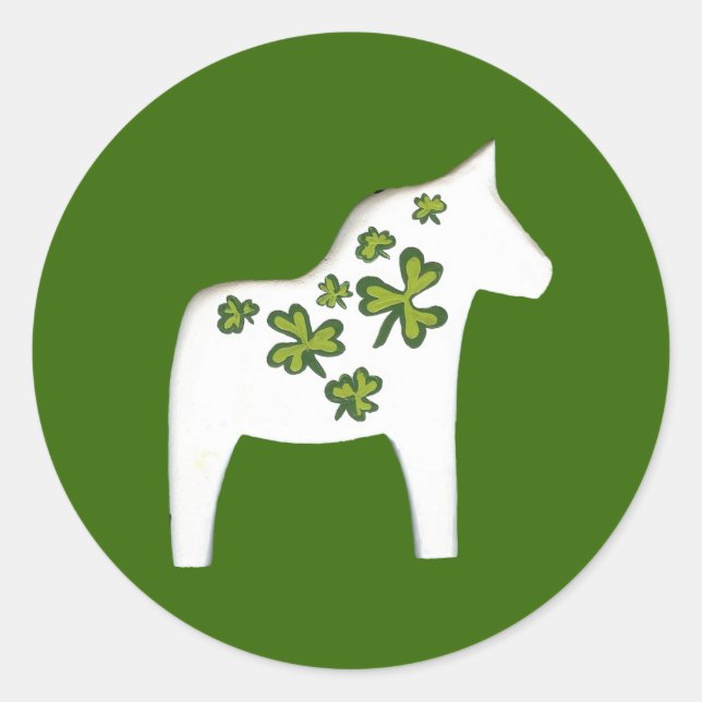 St. Patrick's Day Dala Horse Sticker (Front)