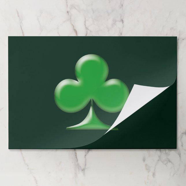 St. Patrick's Day dark Green Shamrock placemats (Folded)
