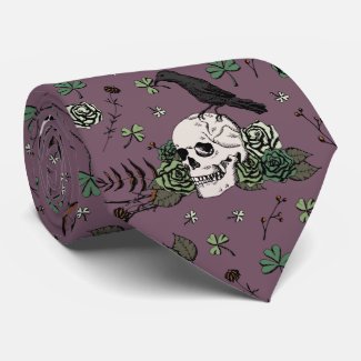 St Patrick's Day Dark Plum & Green Skulls & Roses