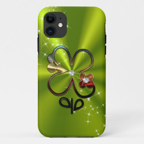 ST PATRICKS DAY Diamond Shamrock Monogram iPhone 11 Case