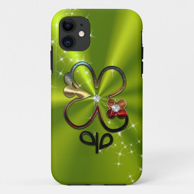 ST PATRICK'S DAY Diamond Shamrock Monogram Case-Mate iPhone Case (Back)