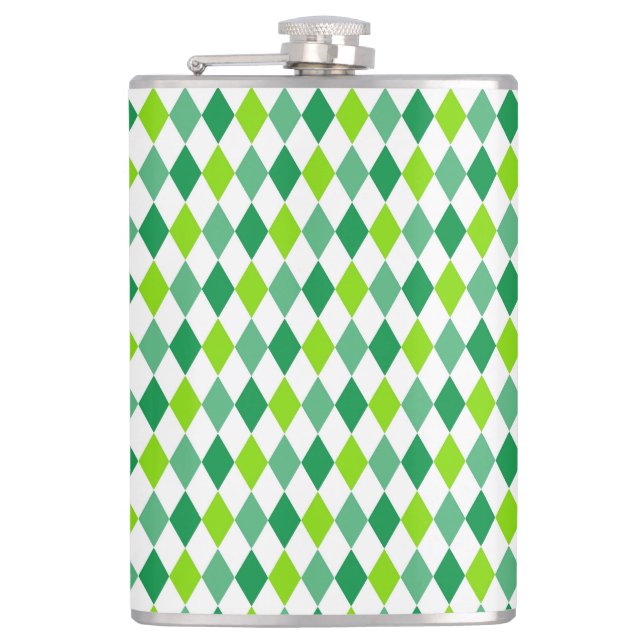 St. Patrick's Day Diamond Shape Pattern-54603 Flask (Front)